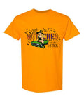 Only Bad Witches Can Drive a Stick Halloween T-Shirt in gold