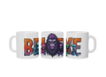 Believe 11oz Ceramic Coffee Mug with Bigfoot and alien design