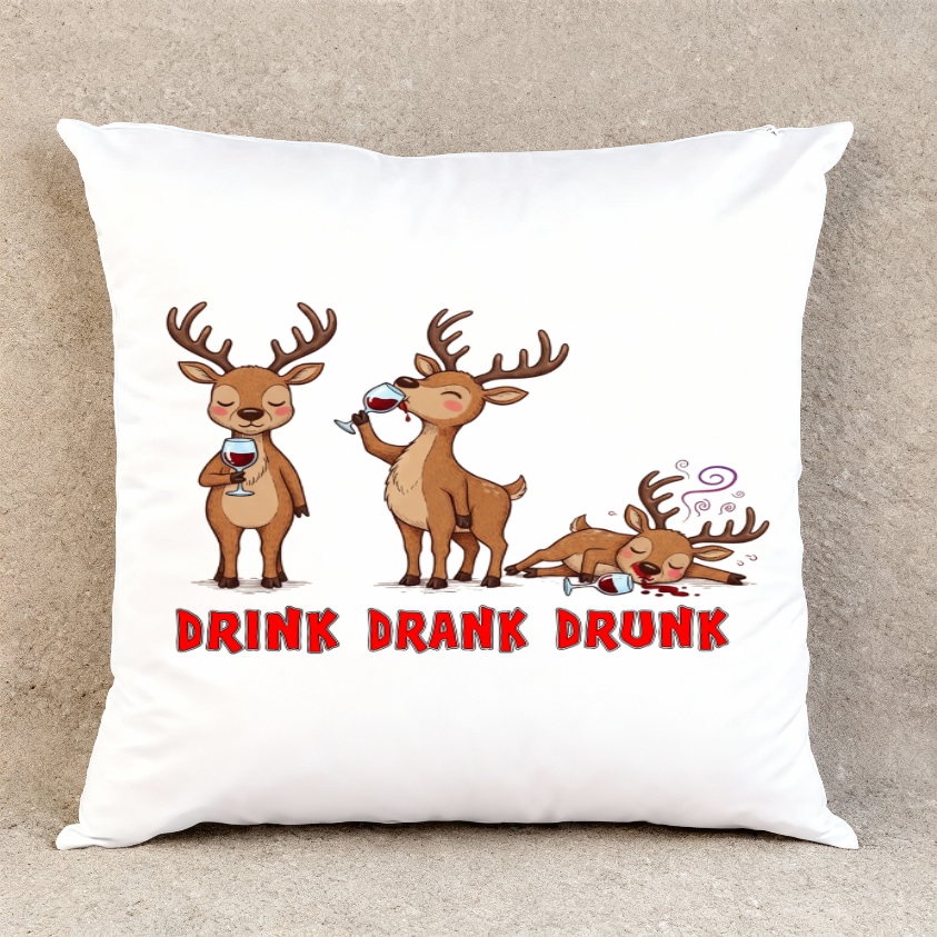 Drink Drank Drunk - Throw Pillow Cover