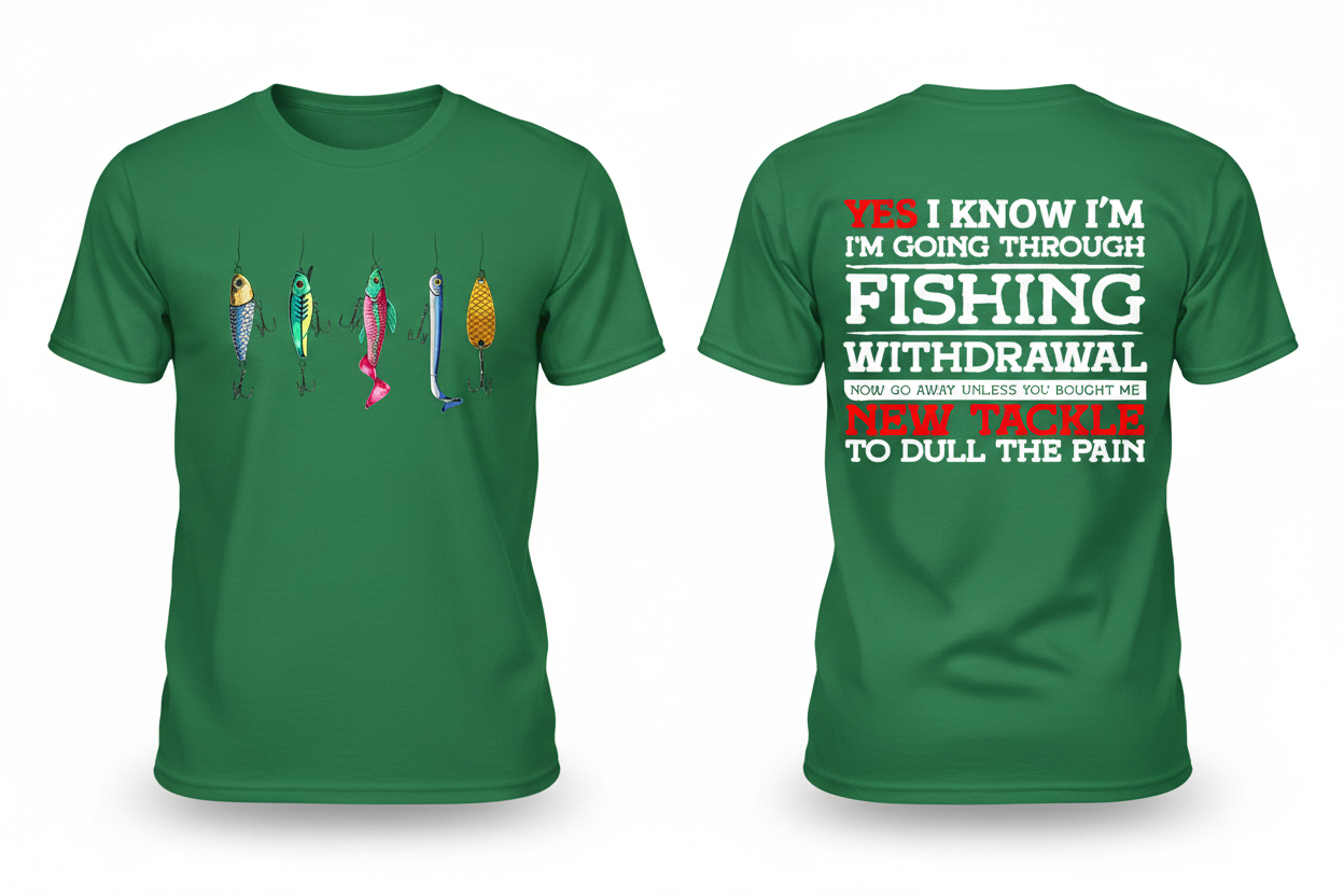 Fishing Withdrawal - Irish Green White Text