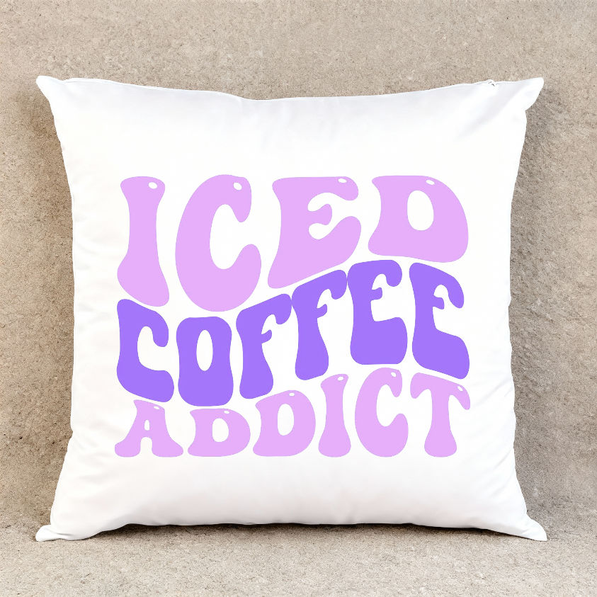 Iced Coffee Addict - Throw Pillow Cover