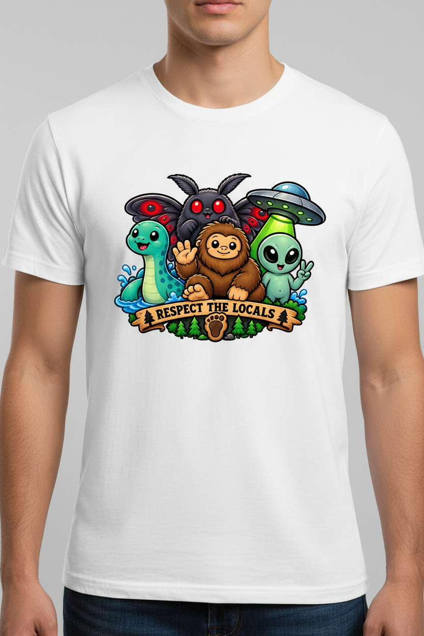 Respect The Locals on white t-shirt