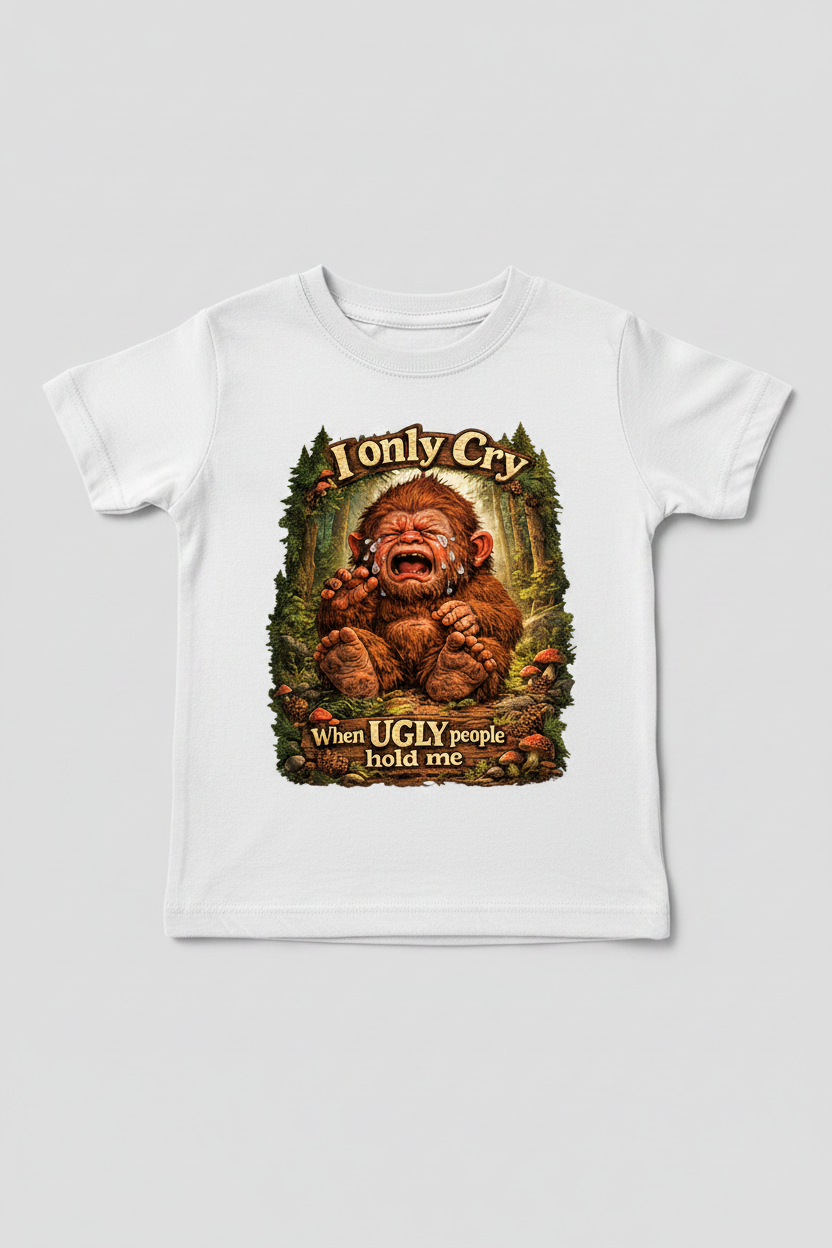 I Only Cry When Ugly People Hold Me on white infant toddler tee